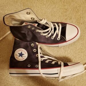 Black silk high top converse. Size 7. Never worn. NWT